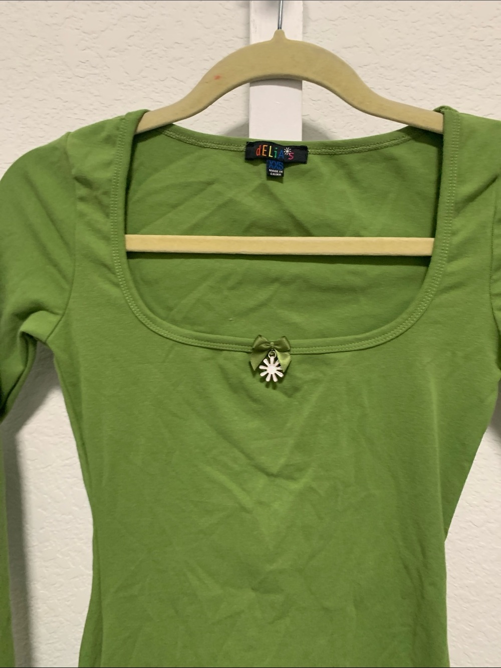 Delias Green Square Neck Long Sleeve Mini Dress - Picture 3 of 9
